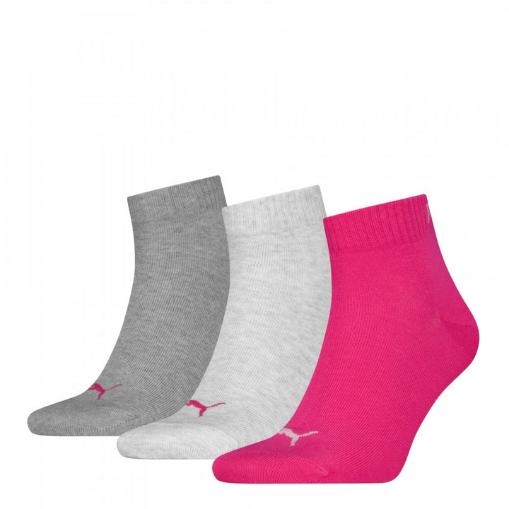 Puma Unisex Quarter Plain 3 Pack Socks
