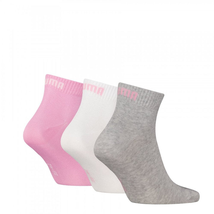 Puma Unisex Quarter Plain 3 Pack Socks