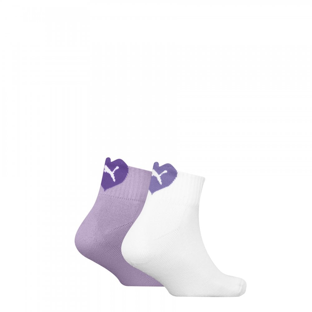 Puma Kids Heart Logo Quarter 2 Pack Socks