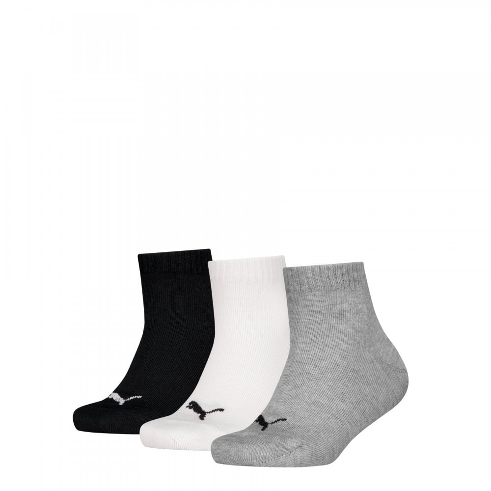 Puma Kids Plain Quarter 3 Pack Socks