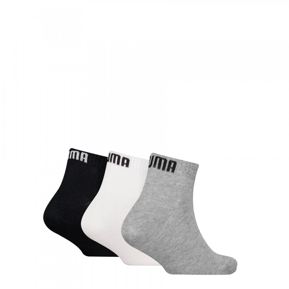 Puma Kids Plain Quarter 3 Pack Socks