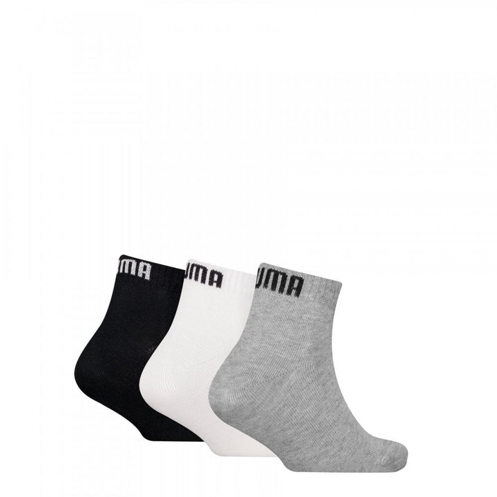 Puma Kids Plain Quarter 3 Pack Socks