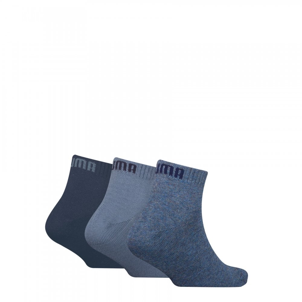 Puma Kids Plain Quarter 3 Pack Socks
