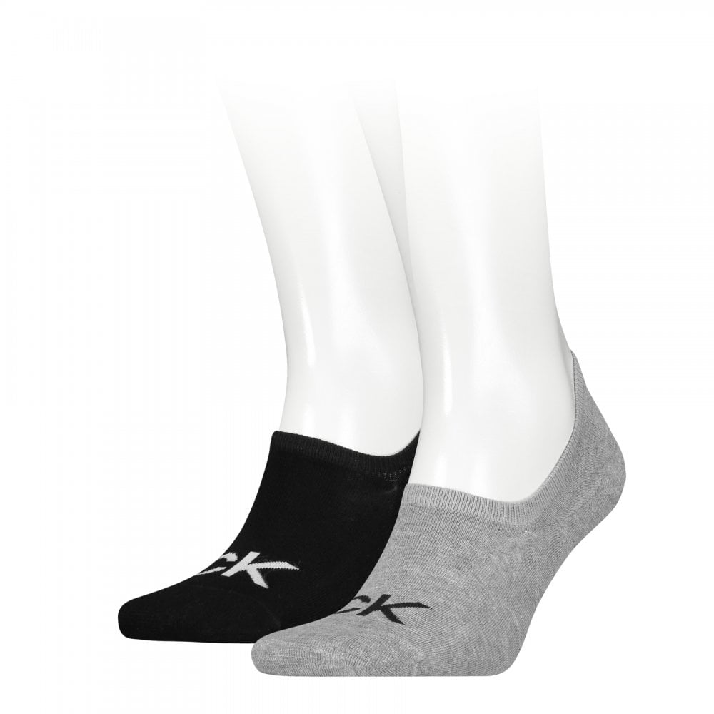 Calvin Klein Men Footie High Cut 2 Pack Logo Socks