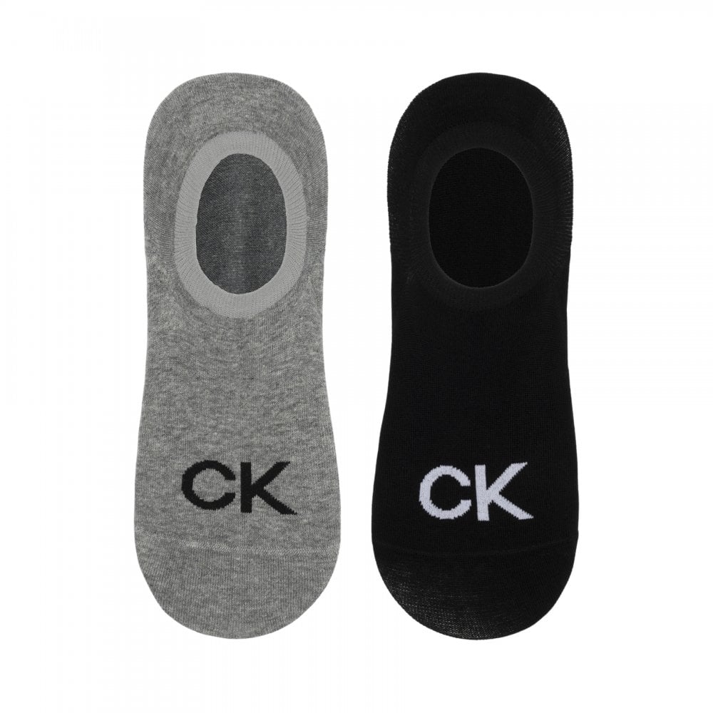 Calvin Klein Men Footie High Cut 2 Pack Logo Socks