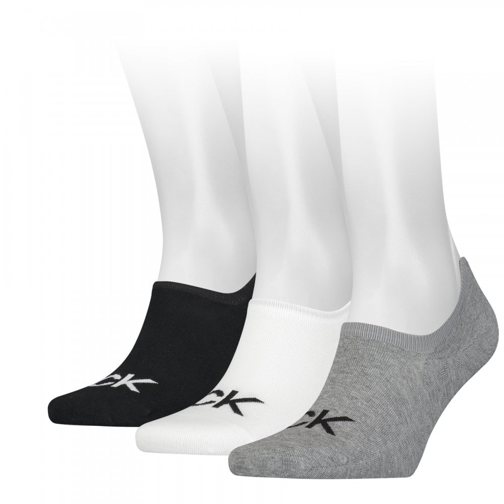Calvin Klein Men Footie High Cut 3 Pack Logo Socks
