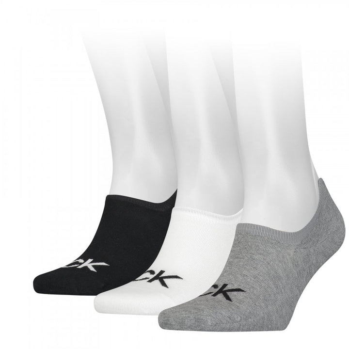 Calvin Klein Men Footie High Cut 3 Pack Logo Socks