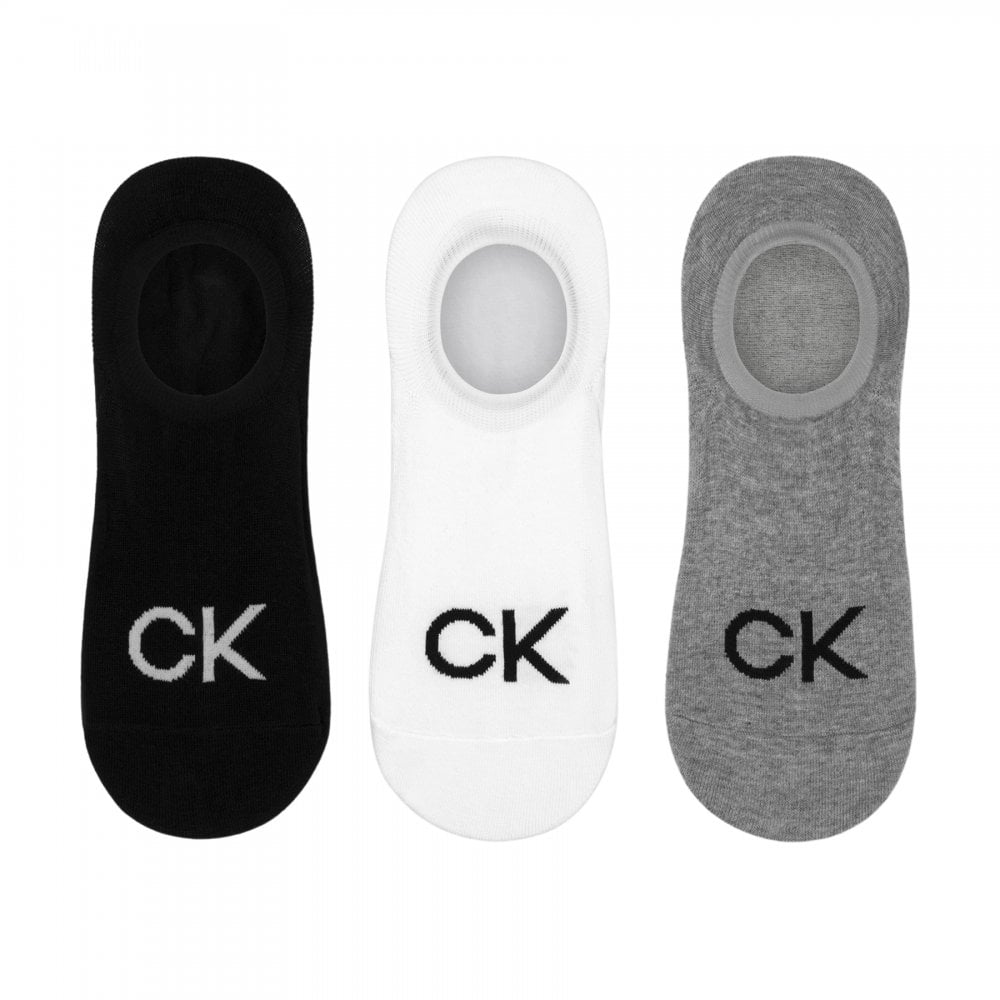 Calvin Klein Men Footie High Cut 3 Pack Logo Socks