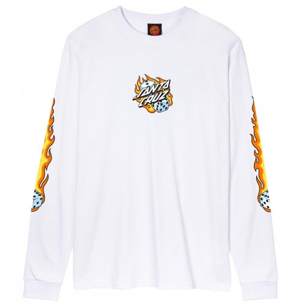 Santa Cruz Flaming Dice Dot Front L/S Top