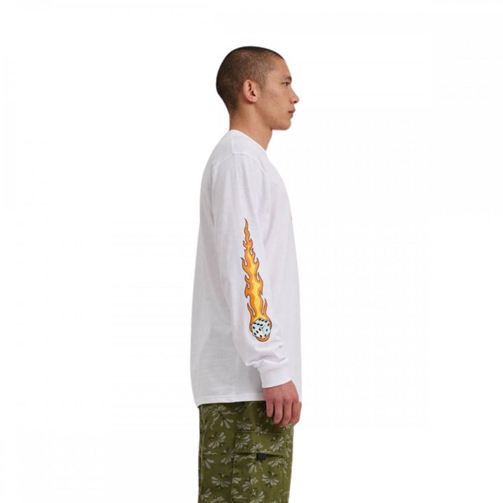 Santa Cruz Flaming Dice Dot Front L/S Top