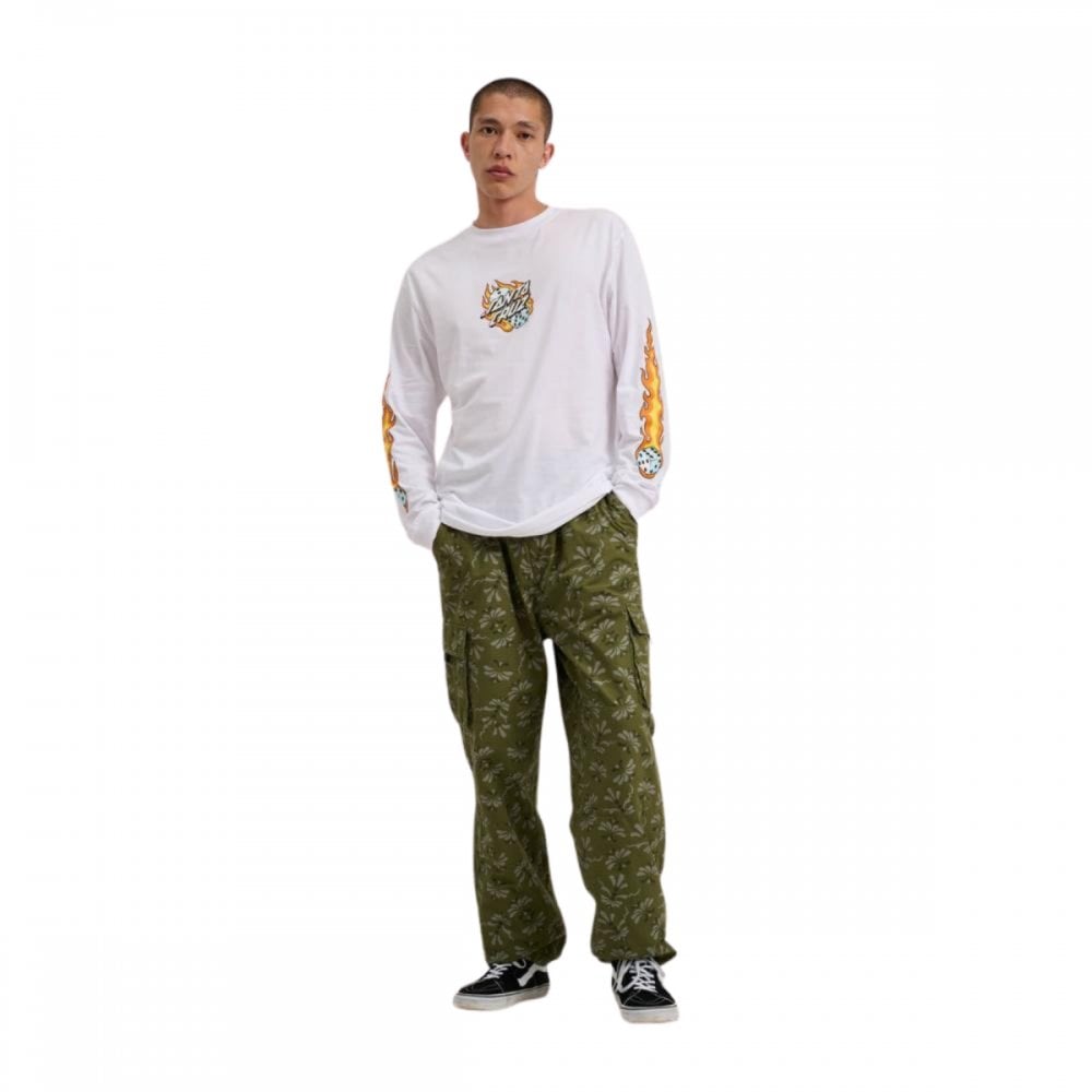 Santa Cruz Flaming Dice Dot Front L/S Top