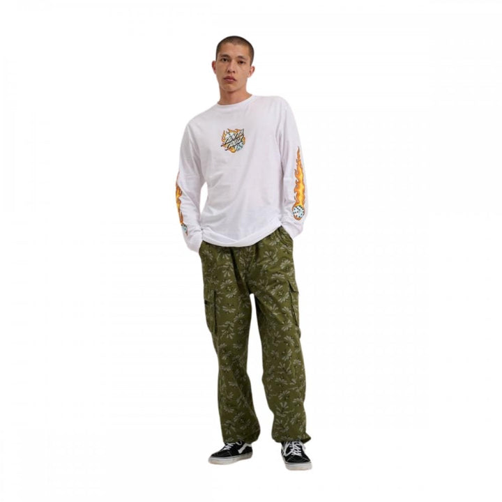 Santa Cruz Flaming Dice Dot Front L/S Top