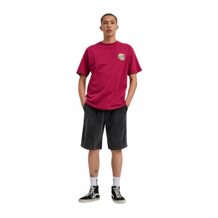 Santa Cruz Flaming Dice Dot Chest T-Shirt