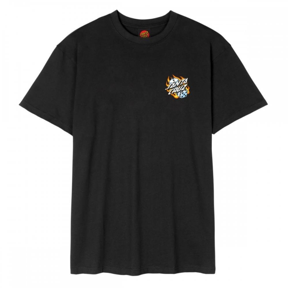 Santa Cruz Flaming Dice Dot Chest T-Shirt