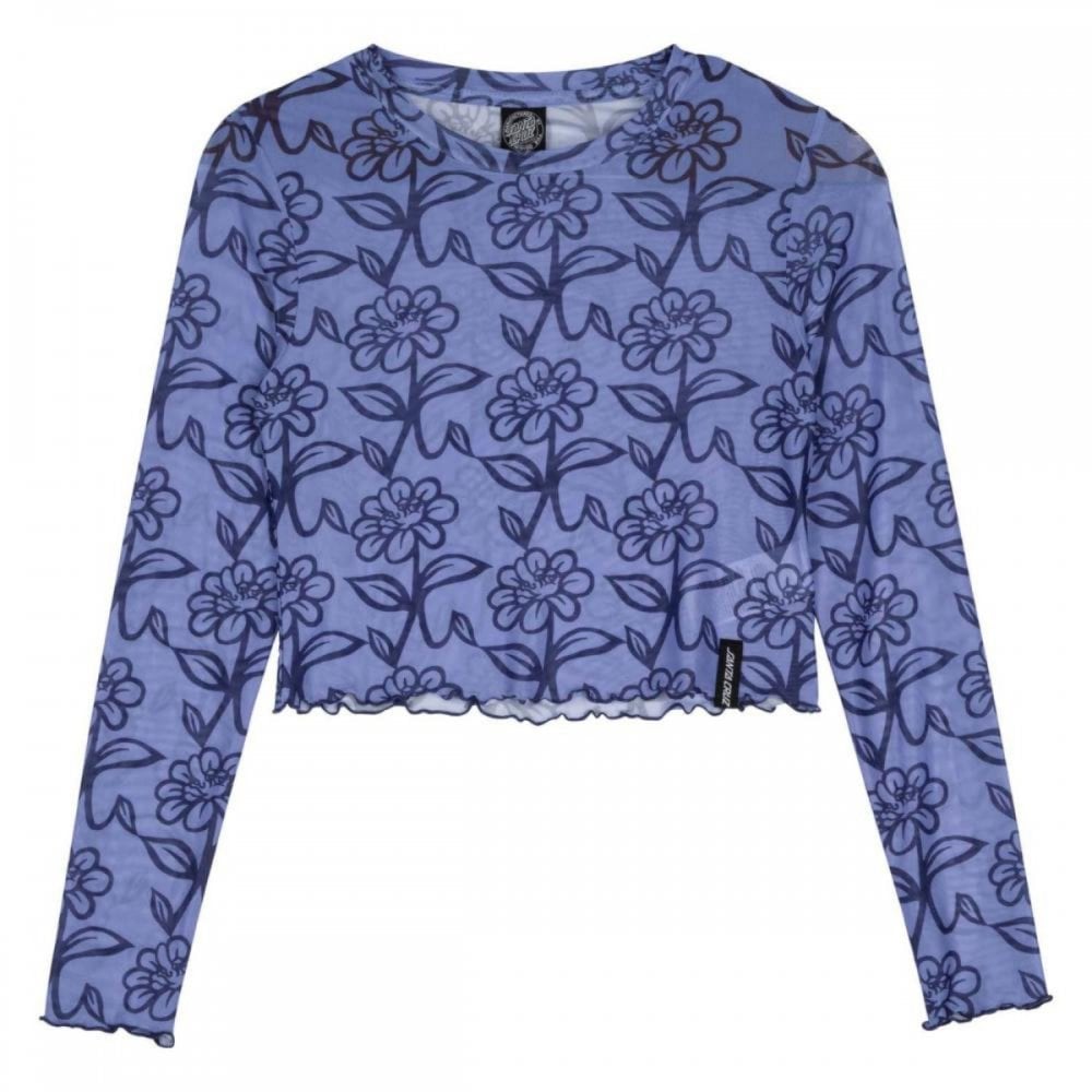 Santa Cruz Delfino Flower Mesh Crop LS Top