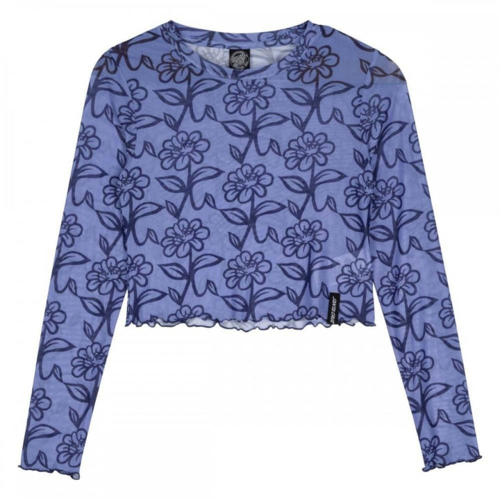 Santa Cruz Delfino Flower Mesh Crop LS Top