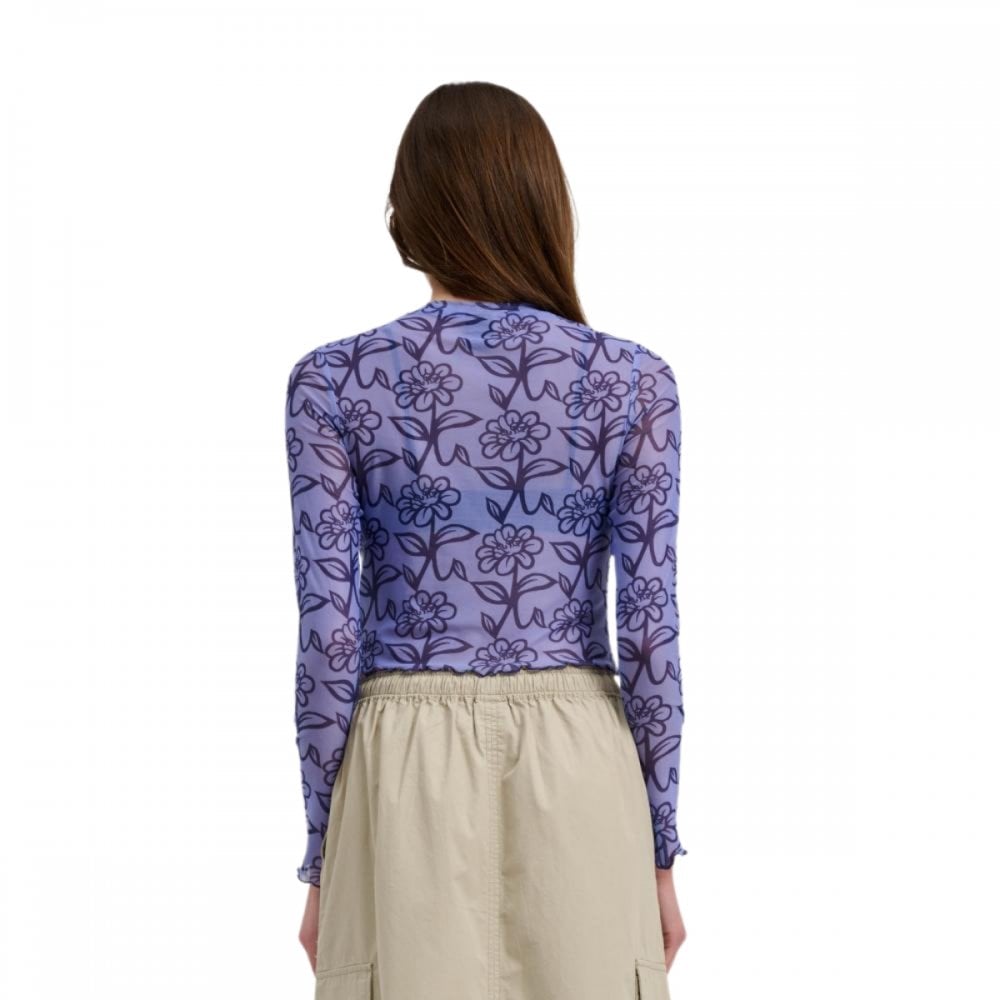 Santa Cruz Delfino Flower Mesh Crop LS Top