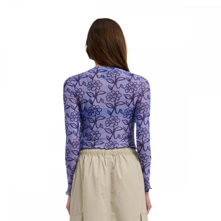 Santa Cruz Delfino Flower Mesh Crop LS Top