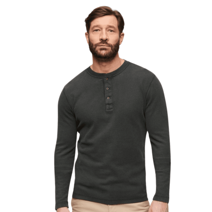 Superdry Waffle Long Sleeve Henley Top