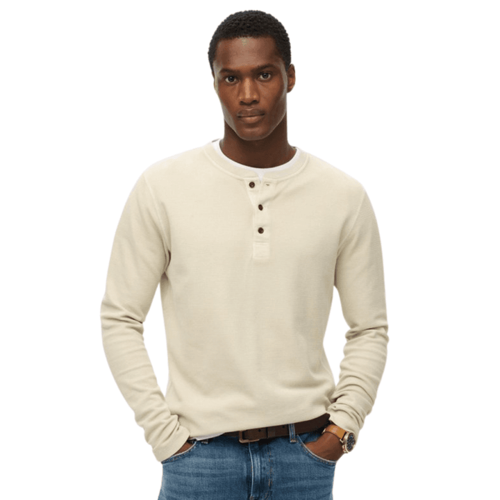 Superdry Waffle Long Sleeve Henley Top