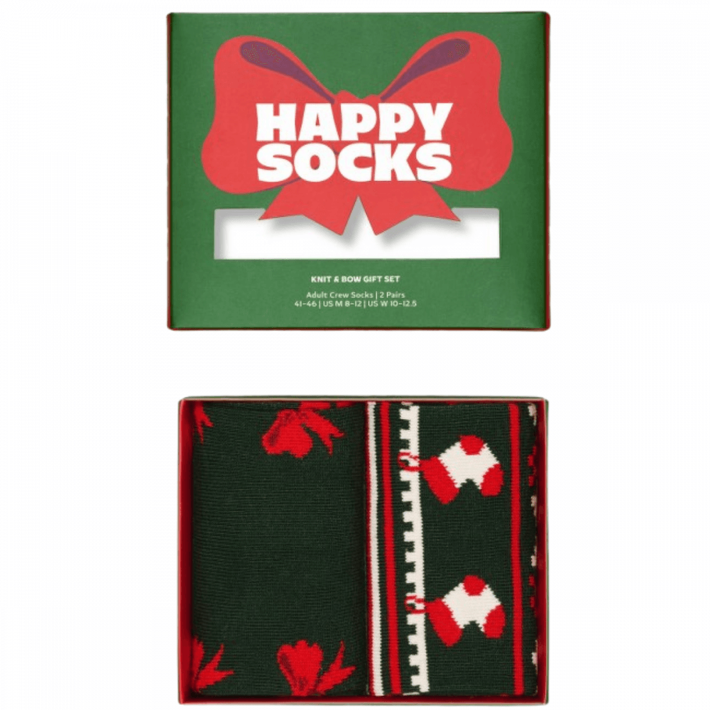 Happy Socks 2 Pack Gift Set Knit &amp; Bow Socks