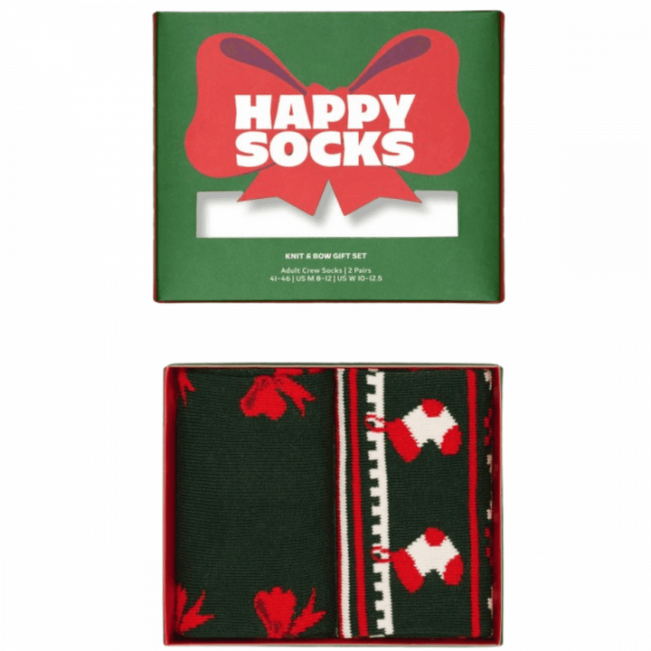 Happy Socks 2 Pack Gift Set Knit &amp; Bow Socks