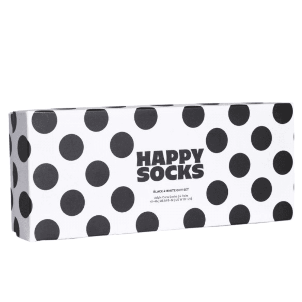 Happy Socks 4 Pack Gift Set Black &amp; White Socks