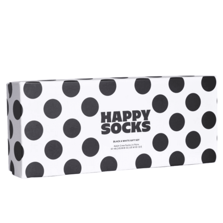 Happy Socks 4 Pack Gift Set Black &amp; White Socks
