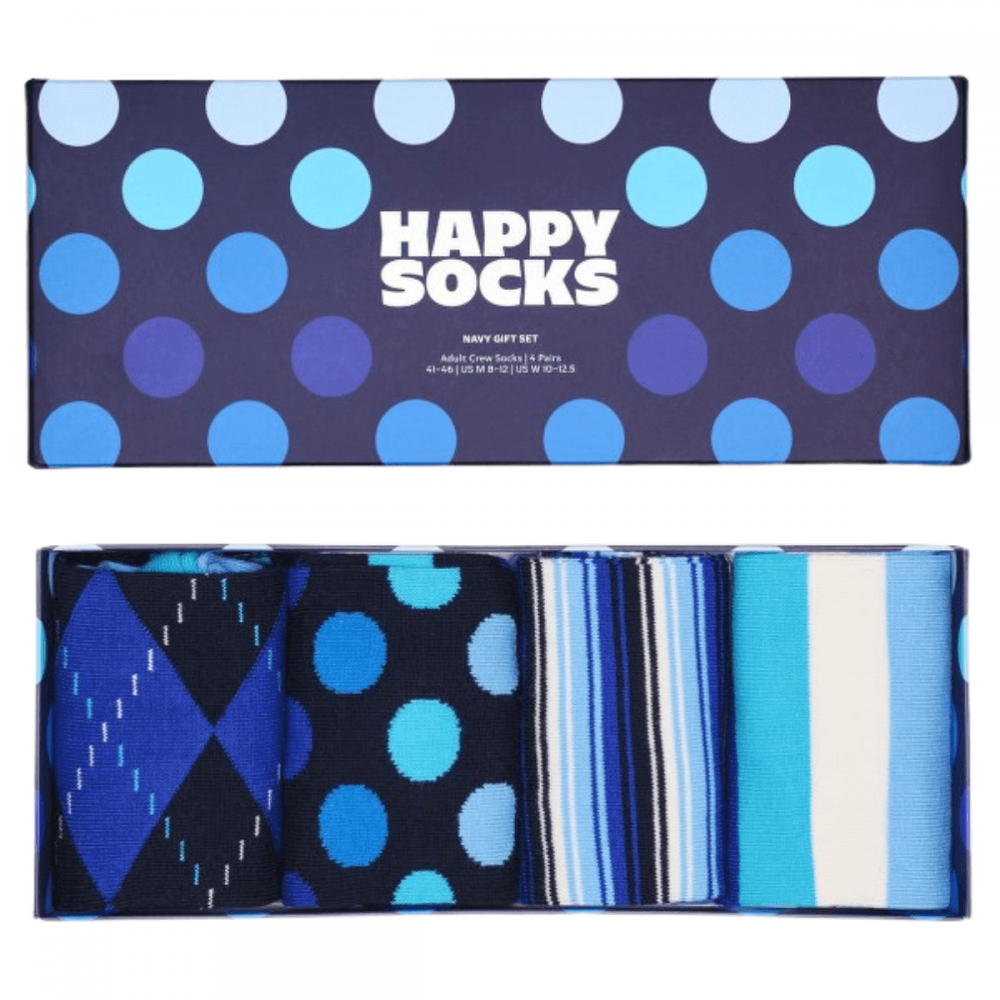 Happy Socks 4 Pack Gift Set Navy Socks