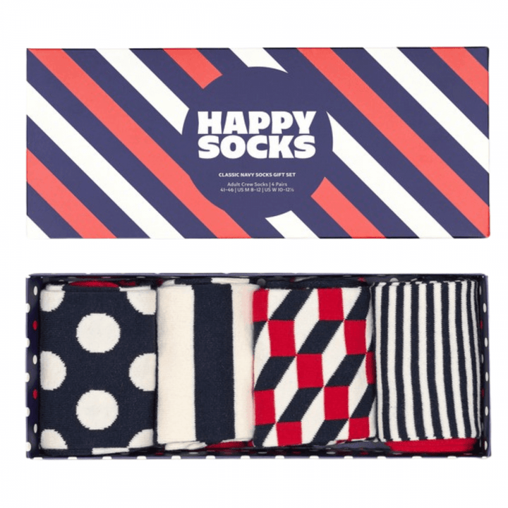 Happy Socks 4 Pack Gift Set Classic Navy Socks