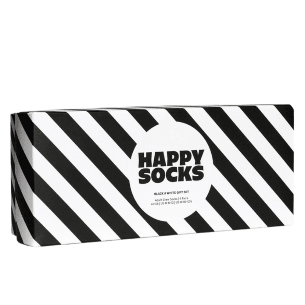 Happy Socks 4 Pack Gift Set Classic Black &amp; White Socks