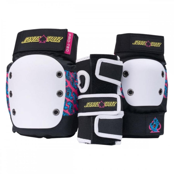 Pro-Tec X Santa Cruz Street Gear Junior 3 Pack Pads Open