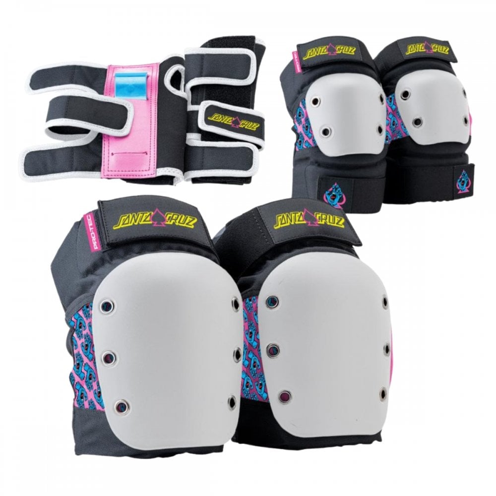 Pro-Tec X Santa Cruz Street Gear Junior 3 Pack Pads Open