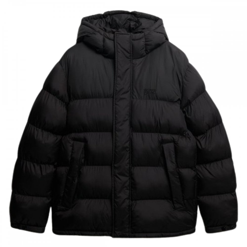 Superdry Black Puffer Jacket With Hood