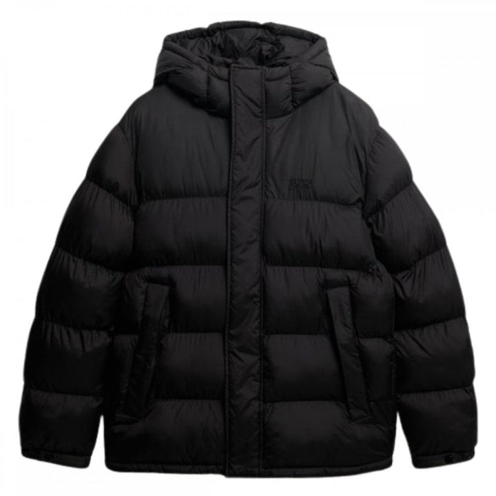 Superdry Black Puffer Jacket With Hood