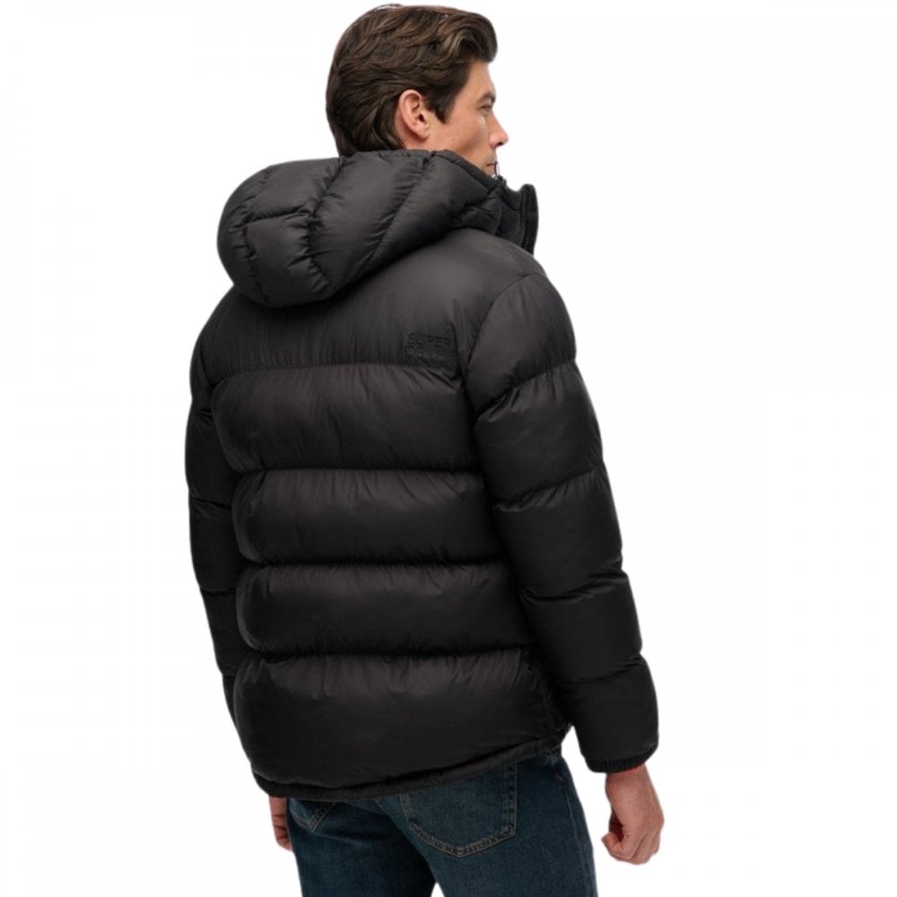 Superdry Black Puffer Jacket With Hood