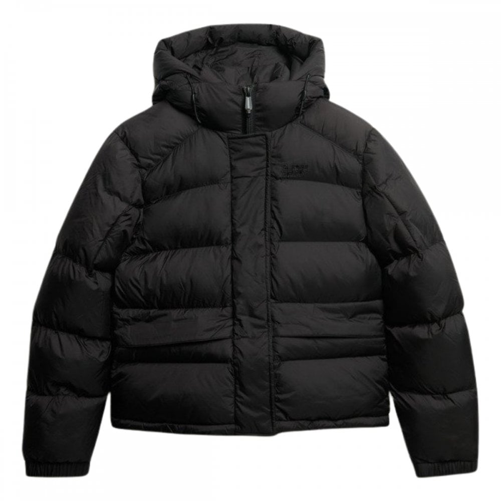 Superdry Black Puffer Jacket With Hood
