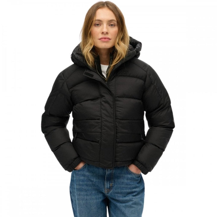 Superdry Black Puffer Jacket With Hood