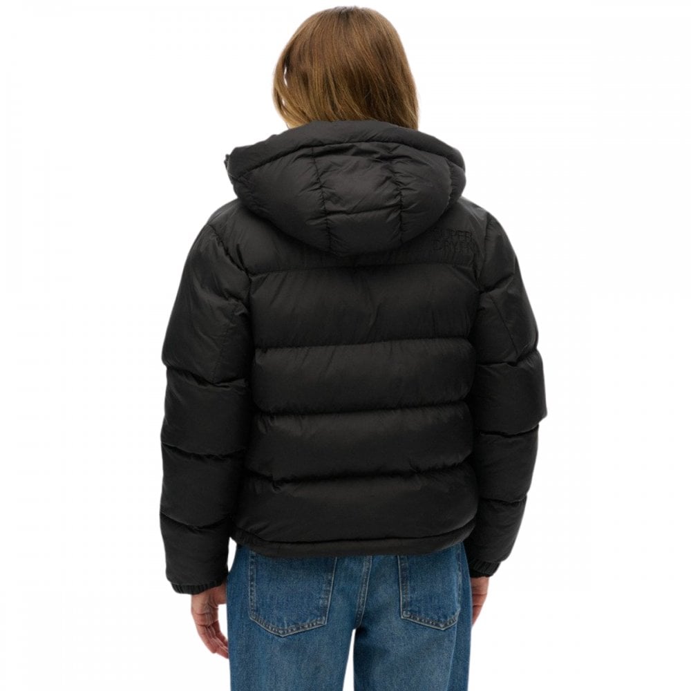 Superdry Black Puffer Jacket With Hood