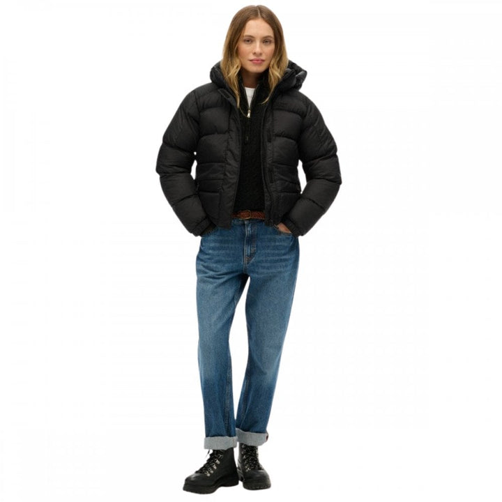 Superdry Black Puffer Jacket With Hood