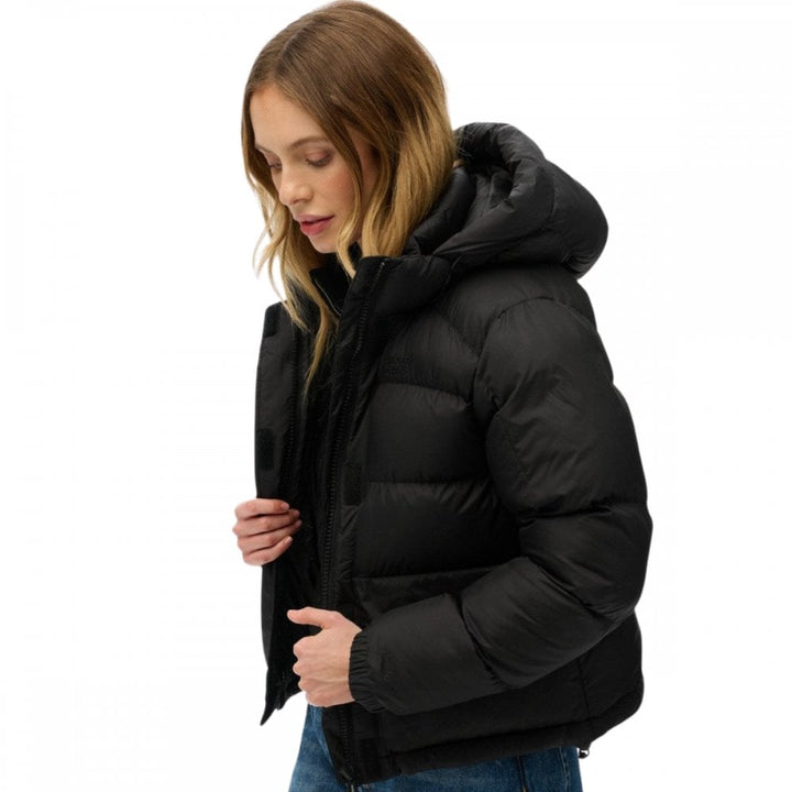 Superdry Black Puffer Jacket With Hood