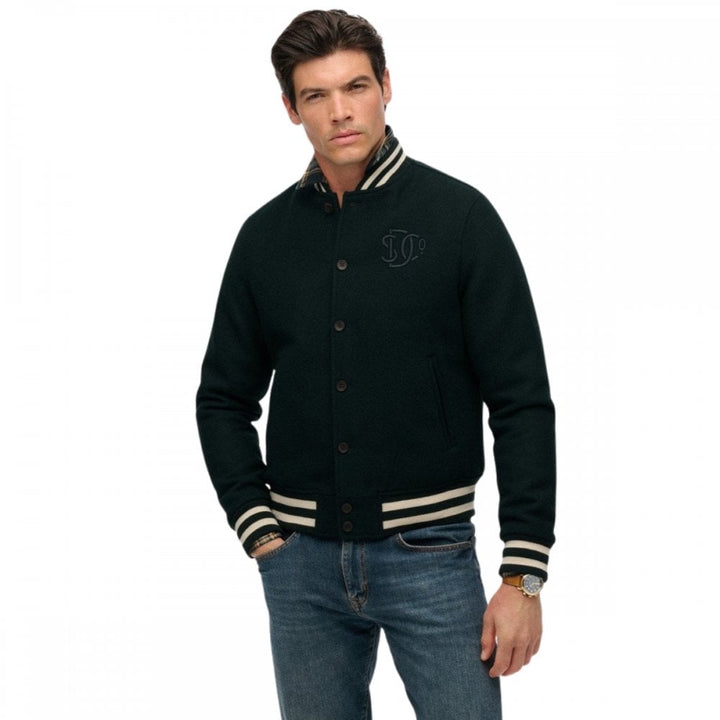 Superdry Varsity Monogram Wool Bomber Jacket
