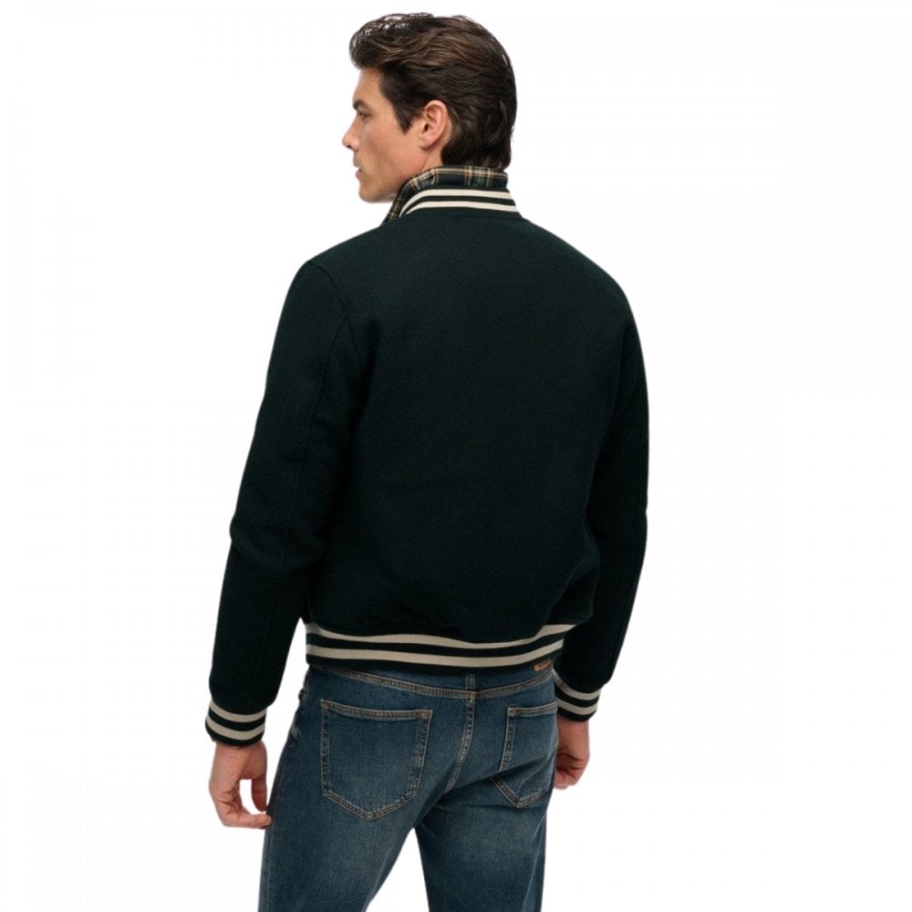 Superdry Varsity Monogram Wool Bomber Jacket