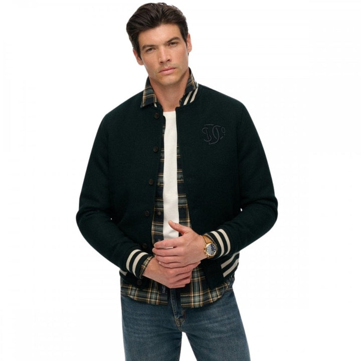 Superdry Varsity Monogram Wool Bomber Jacket