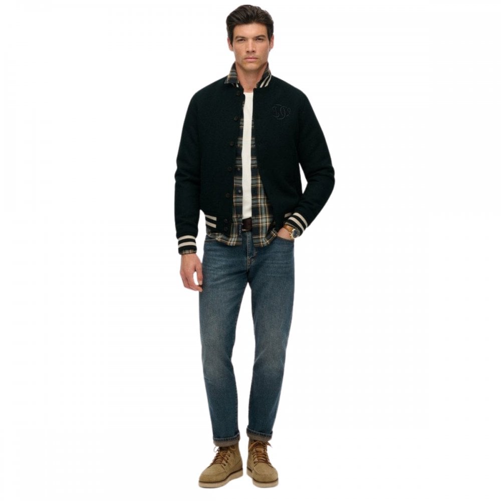 Superdry Varsity Monogram Wool Bomber Jacket
