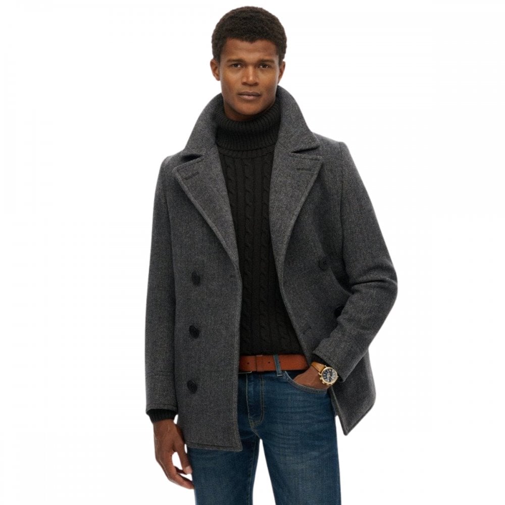 Superdry Merchant Store Wool Blend Pea Coat