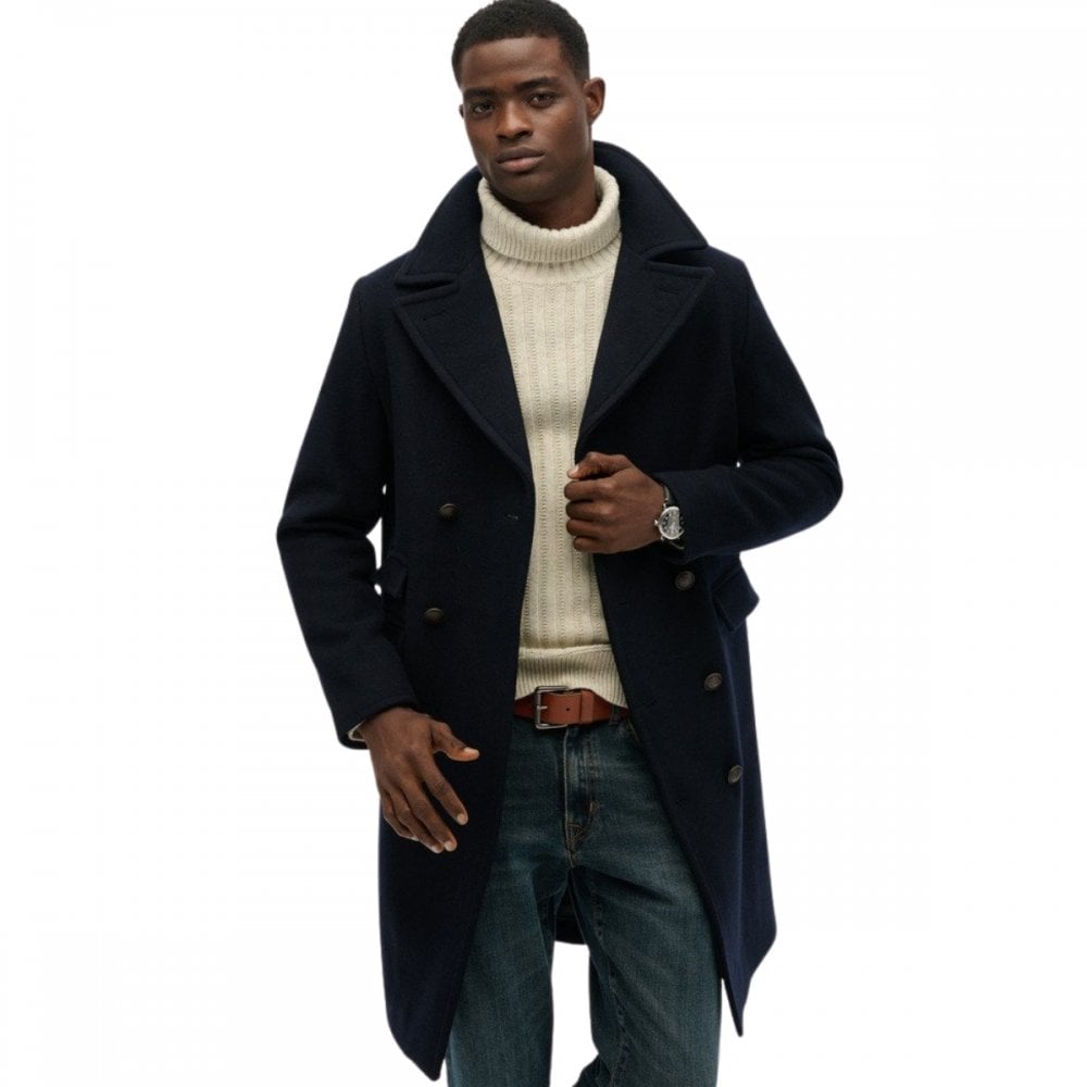 Superdry Merchant Store Wool Blend Long Coat