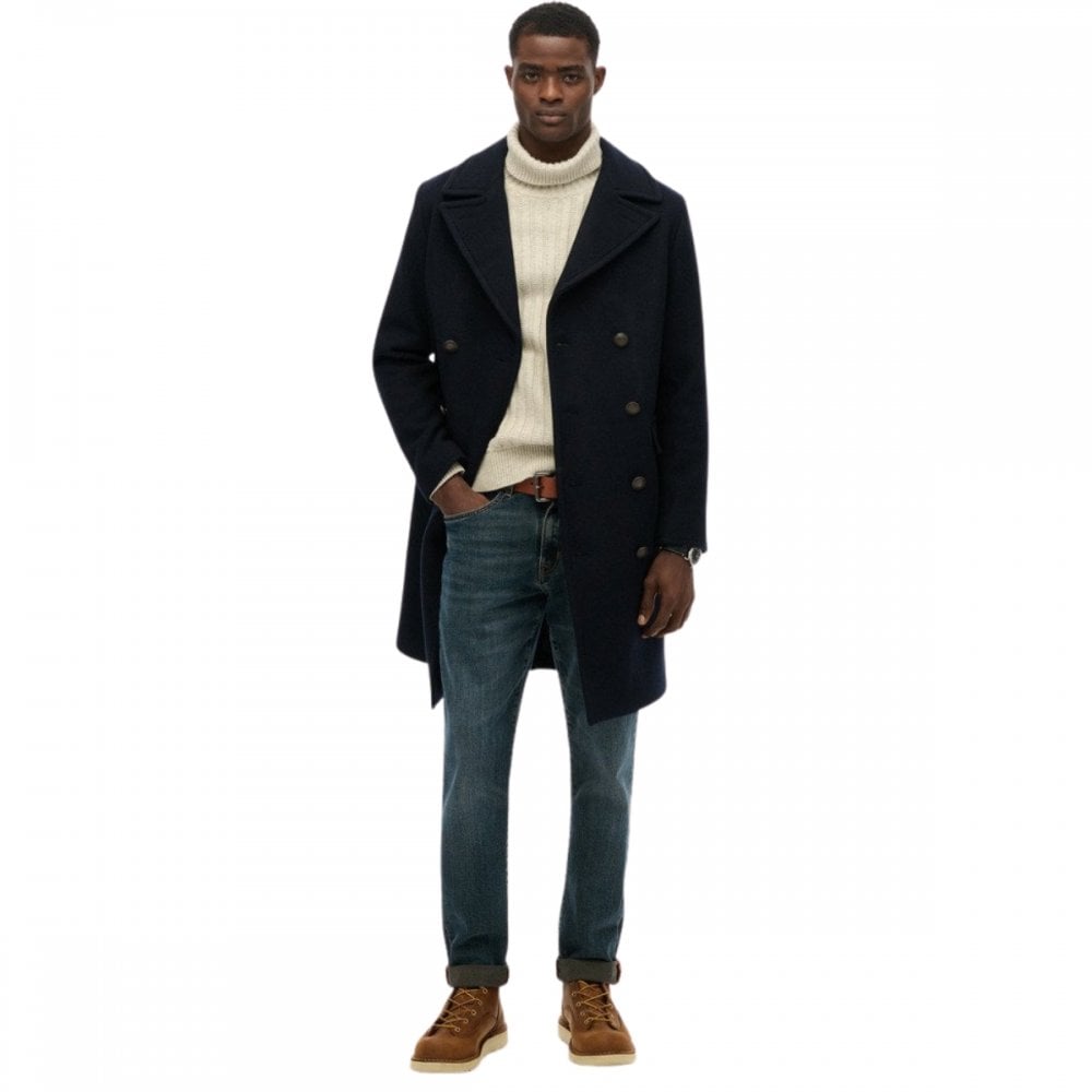 Superdry Merchant Store Wool Blend Long Coat