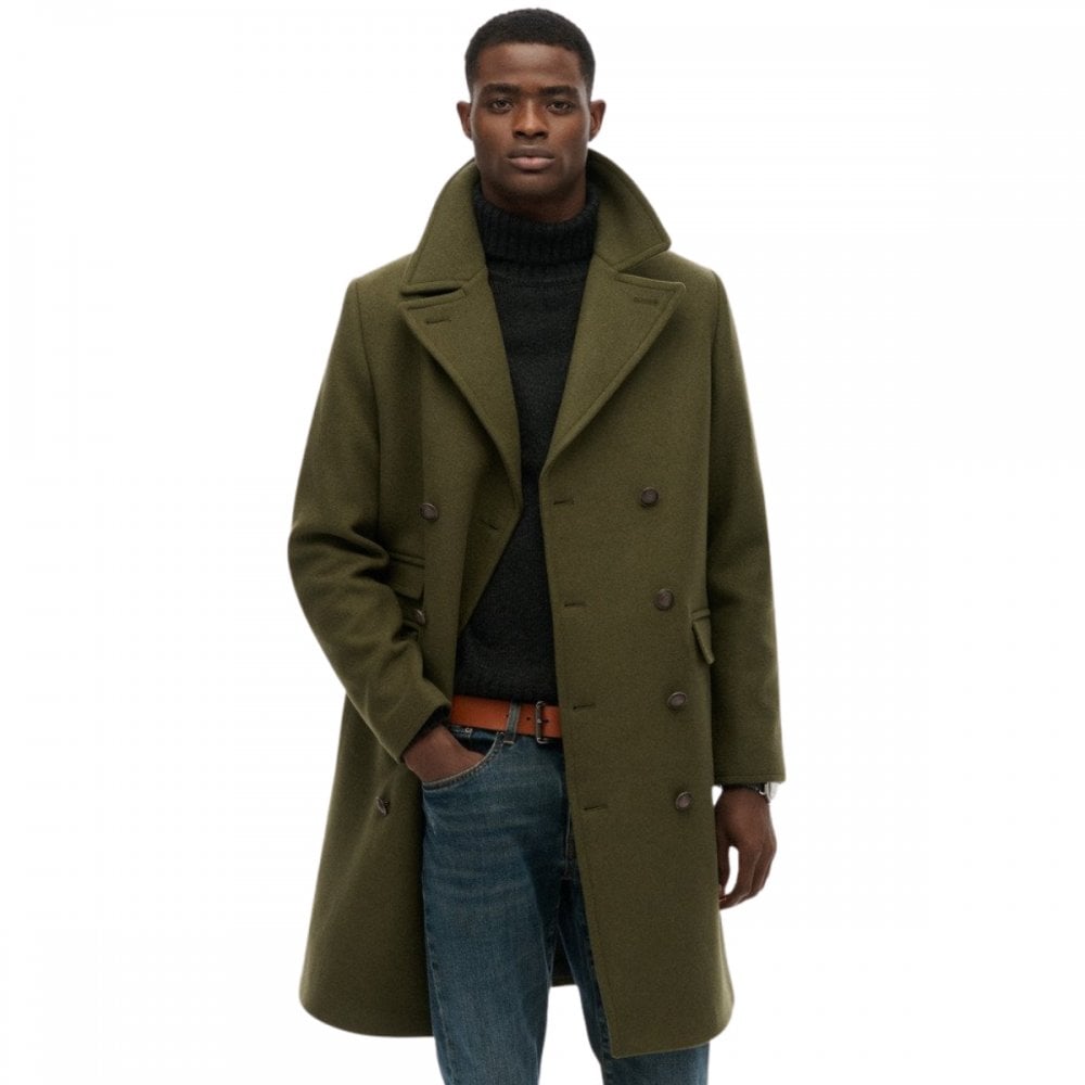 Superdry Merchant Store Wool Blend Long Coat