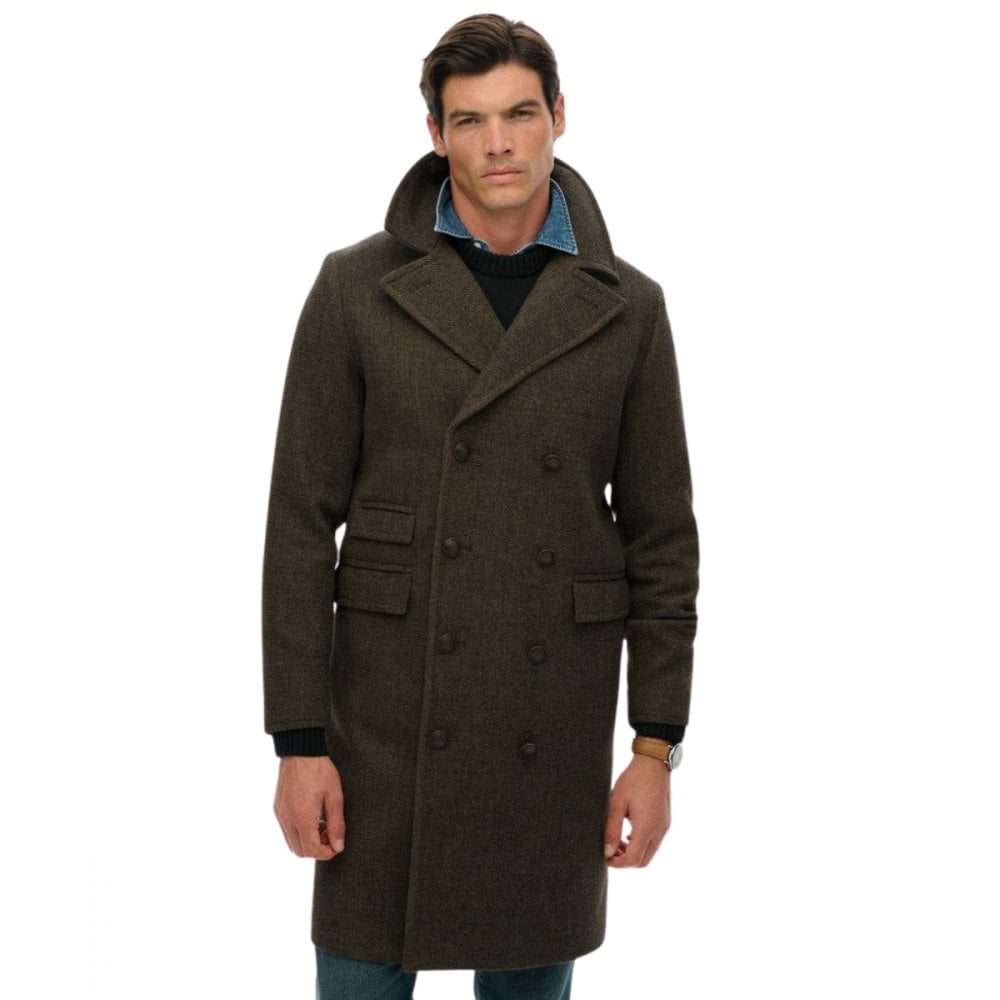 Superdry Merchant Store Wool Blend Long Coat